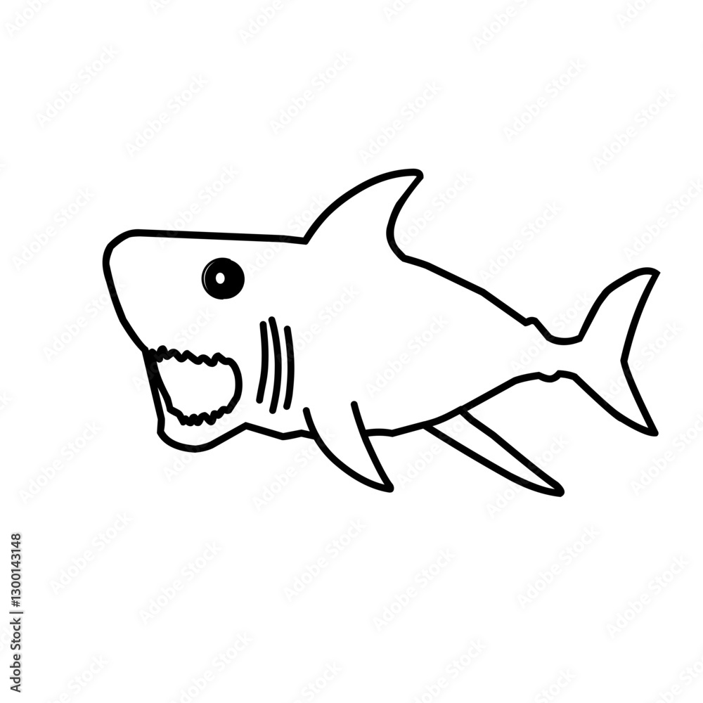 Obraz premium Shark Outline Vector 