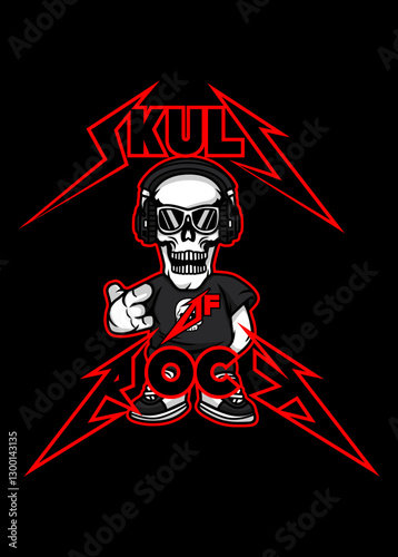 SKULL OF ROCK CARTOON