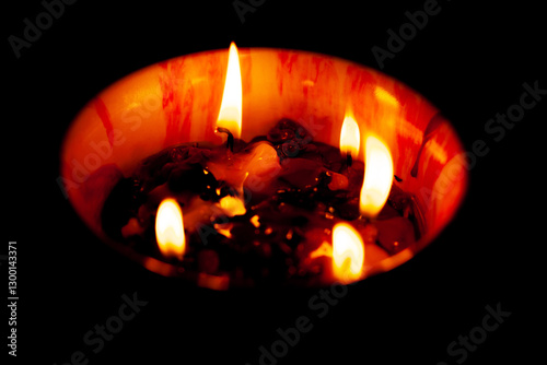 Burning yellow candles