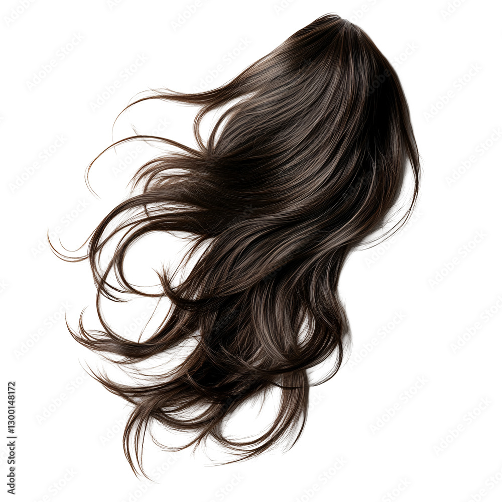 Naklejka premium Flowing hair isolated on transparent background for beauty design.