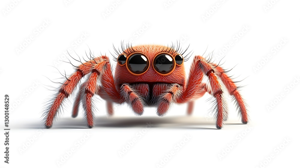 Jumping spider close-up studio macro photography white background Jumping spider close-up studio macro photography white background