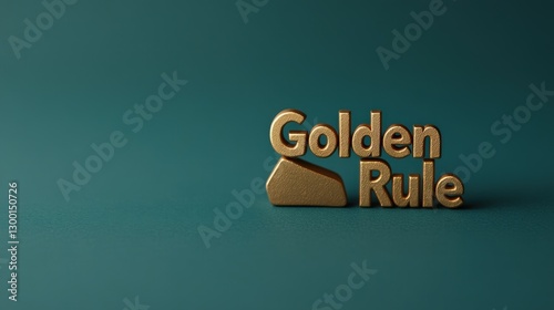 Golden rule typography displayed prominently on a teal surface, emphasizing clear design and bold lettering. Golden Rule Week