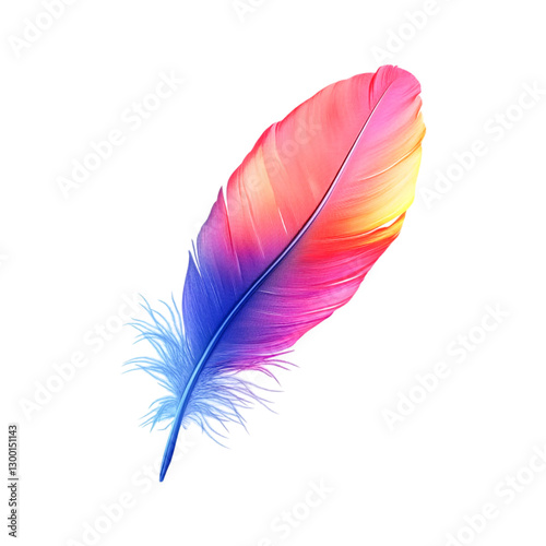 Vibrant Rainbow Feather Soaring in the Dark A Magical Flight of Color and Light