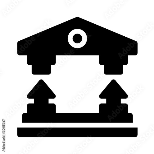 Icon Bank Building With Style Glyph