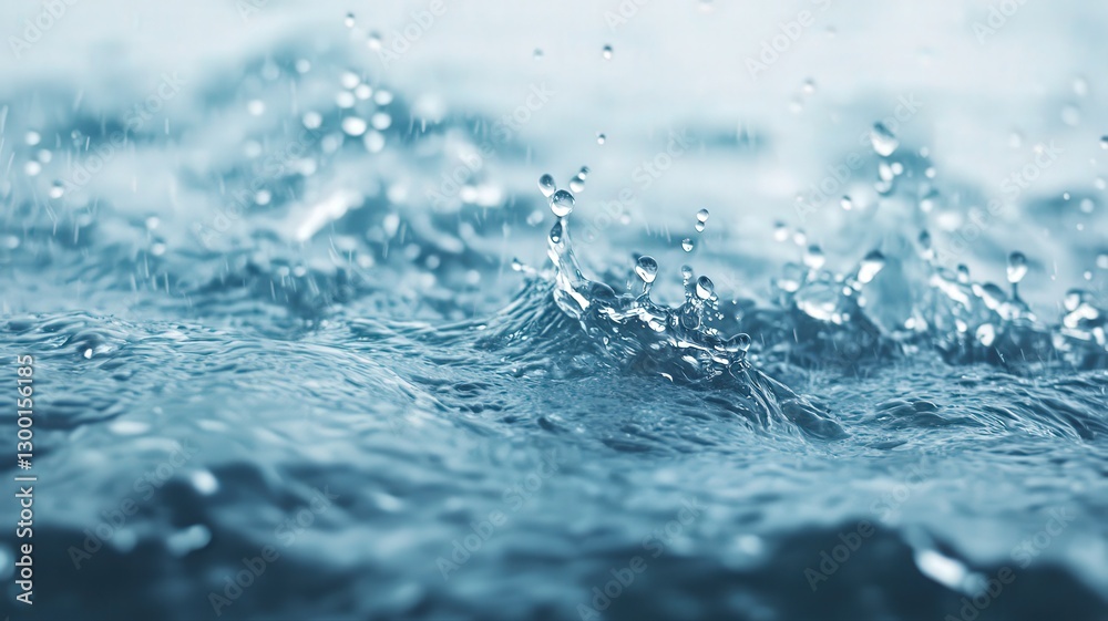 Water Droplets Splashing on a Water Surface Water Droplets Splashing on a Water Surface