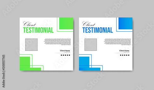 Simple and clean design, with creative background for client testimonial or customer review design template, stylish modern customer service feedback
