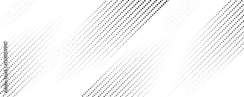 Abstract vector halftone tilted background with grainy stripes. Dotted texture and trendy halftone tonal gradation effect.
