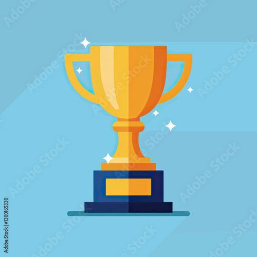 flat illustration of winner trophy