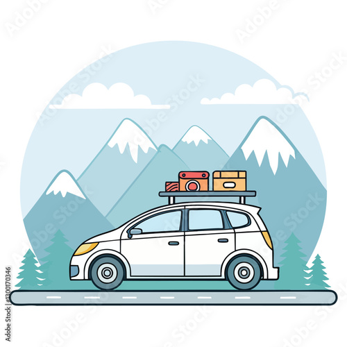 Car with bagpack