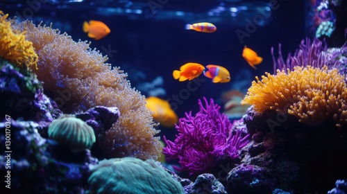 Fototapeta Naklejka Na Ścianę i Meble -  Vibrant coral reef colorful fish & marine life in underwater nature photography