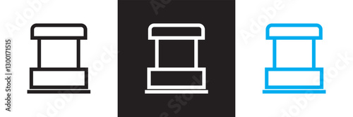 Ticket office icon. Isolated on white and black background. Vector illustration. EPS 10