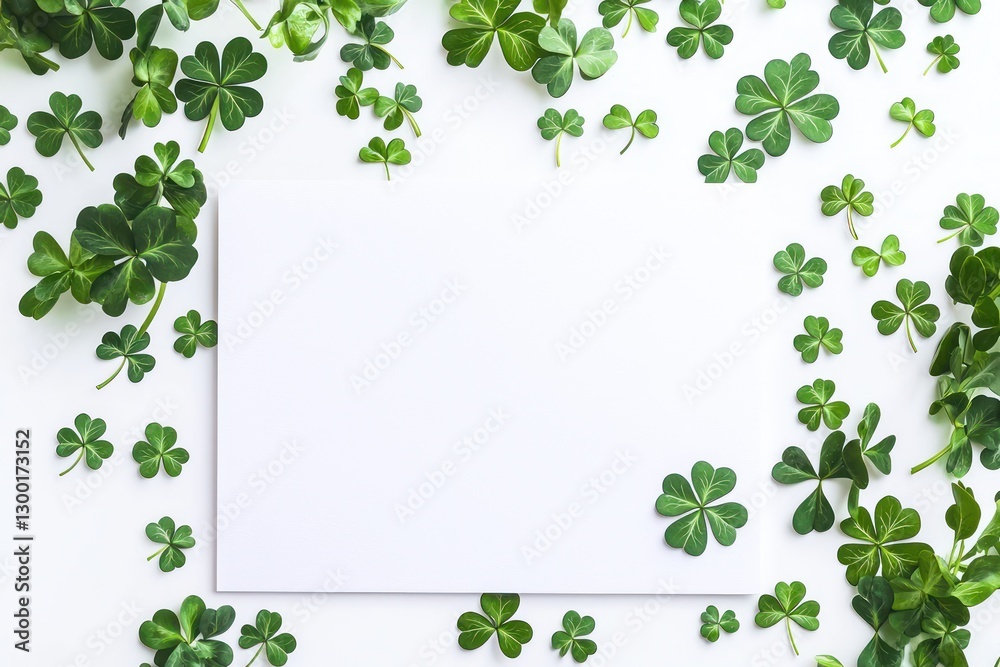 Shamrocks with open space for event details on St. Patrick's Day invitation. Shamrocks with open space for event details on St. Patrick's Day invitation.