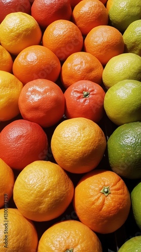 Obraz na płótnie A close-up shows oranges and tangerines, emblems of prosperity for Lunar New Year. Vertical. w salonie