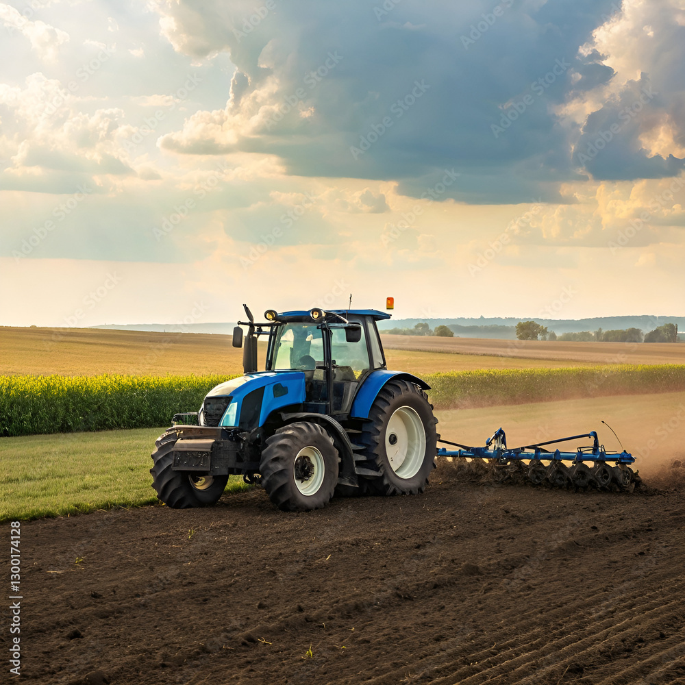Fototapeta premium tractor in a field