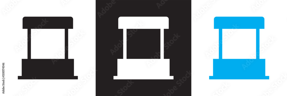 Ticket office icon. Isolated on white and black background. Vector illustration. EPS 10 Ticket office icon. Isolated on white and black background. Vector illustration. EPS 10