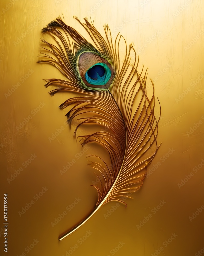 Obraz premium peacock feather on black background