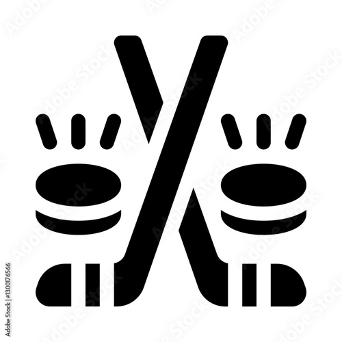Photography Hockey Stick & Puck glyph icon