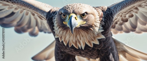 Powerful Eagle Soaring with Focused Gaze and Motion Blur