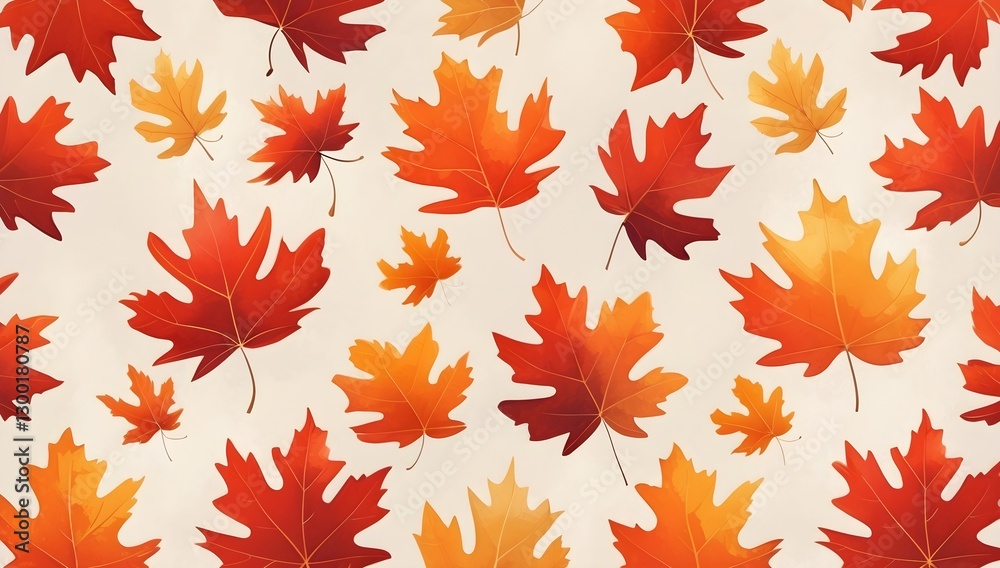 Clean Autumn leaves seamless tile pattern with vibrant reds and oranges for cozy home interiors concept as Vibrant red and orange autumn leaves arranged seamlessly for creating cozy and Set 2 Clean Autumn leaves seamless tile pattern with vibrant reds and oranges for cozy home interiors concept as Vibrant red and orange autumn leaves arranged seamlessly for creating cozy and Set 2