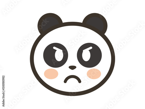 怒っているかわいいパンダの顔のアイコンイラスト