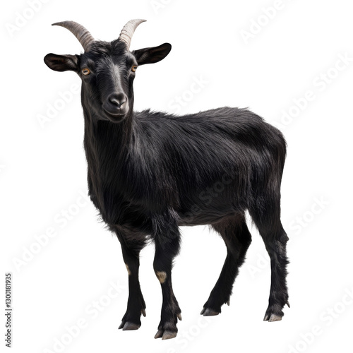 goat looking isolated on white.