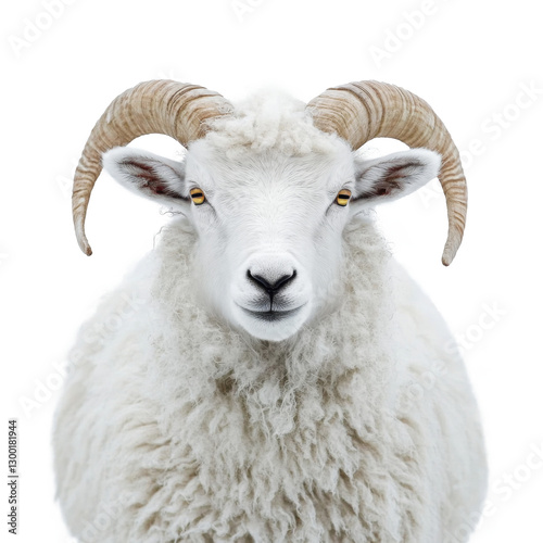goat looking isolated on white.