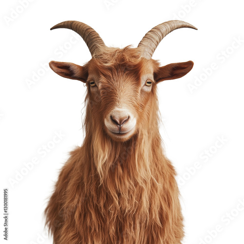 goat looking isolated on white.