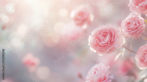 Minimalistic background with Roses and a side effect in the background. Generated by artificial intelligence.