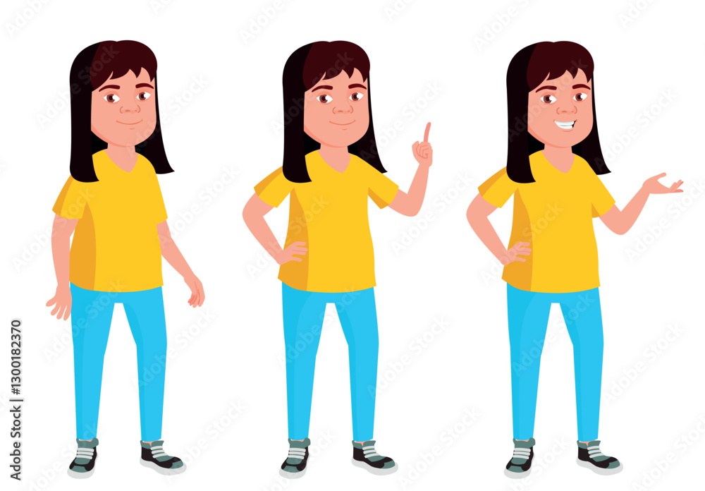 Teenage girl with down syndrome in different poses Teenage girl with down syndrome in different poses