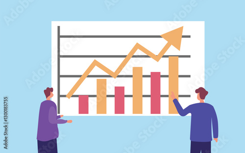 Graphs and charts. Investments in company shares. Monetary investment and profit. Success in business and investments. 