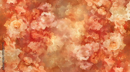 Abstract orange and peach watercolor texture background for design