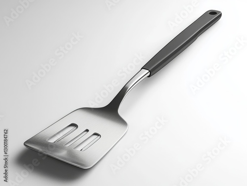 Studio shot of metal spatula on white background