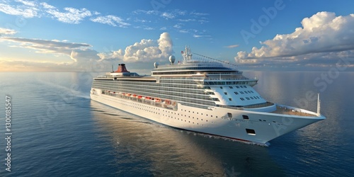 Cruise Ship at Sunset Aerial View, Ocean Liner, Travel, Vacation, Cruise ship, ocean
