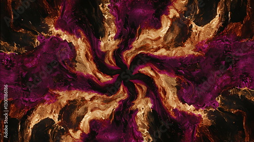 Wallpaper Mural Abstract swirling magenta and gold paint texture, digital art background, design element Torontodigital.ca