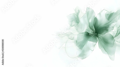 Elegant sage green floral design on white background, perfect for wedding invitations or website banners