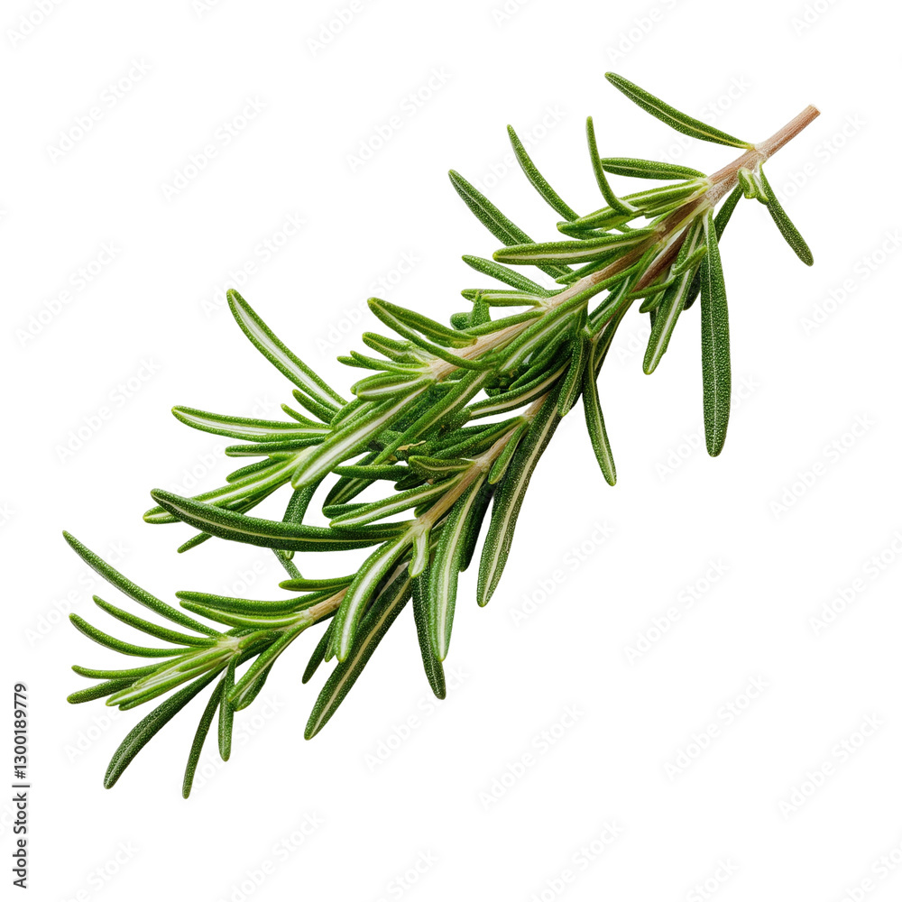 Isolated rosemary branch with vibrant green leaves Isolated rosemary branch with vibrant green leaves
