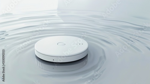 Smart Water Leak Detector on a Clear White Background: Innovative Solution for Home Safety