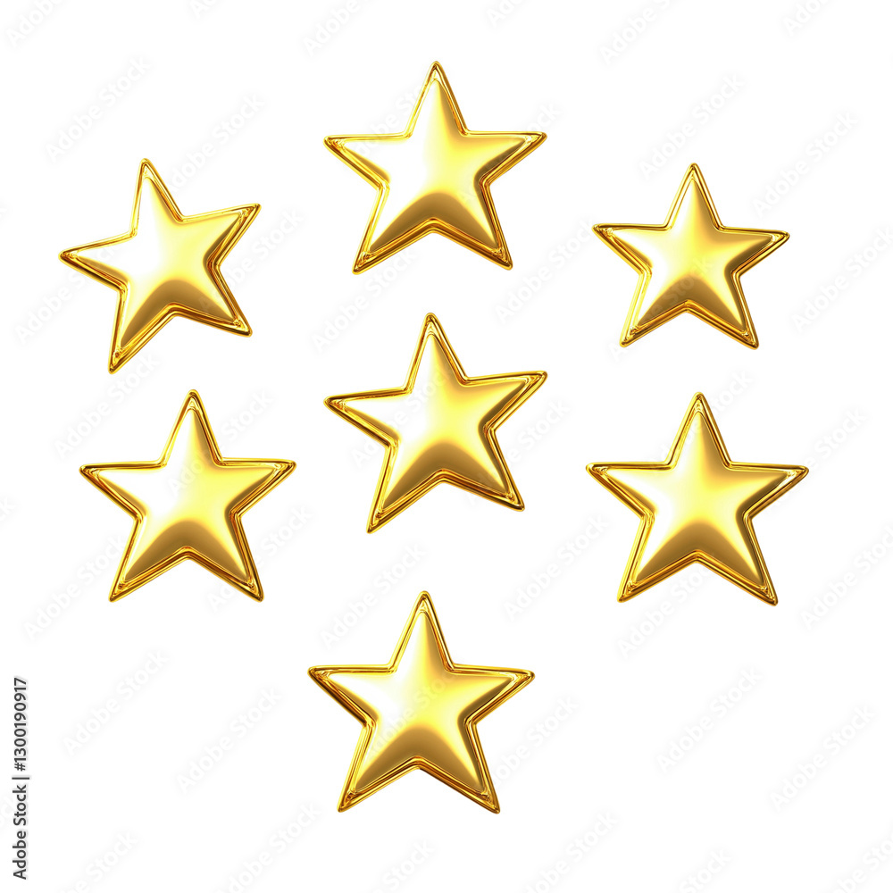 High-quality golden stars for rating display High-quality golden stars for rating display