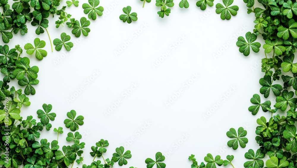 Shamrock border design with space for St. Patrick's Day event promotion. Shamrock border design with space for St. Patrick's Day event promotion.