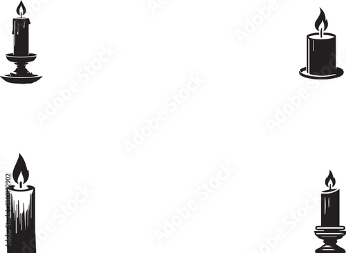 silhouette of clean vector of candle isolated