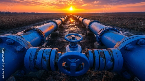 Pipeline with valves – transporting natural gas
