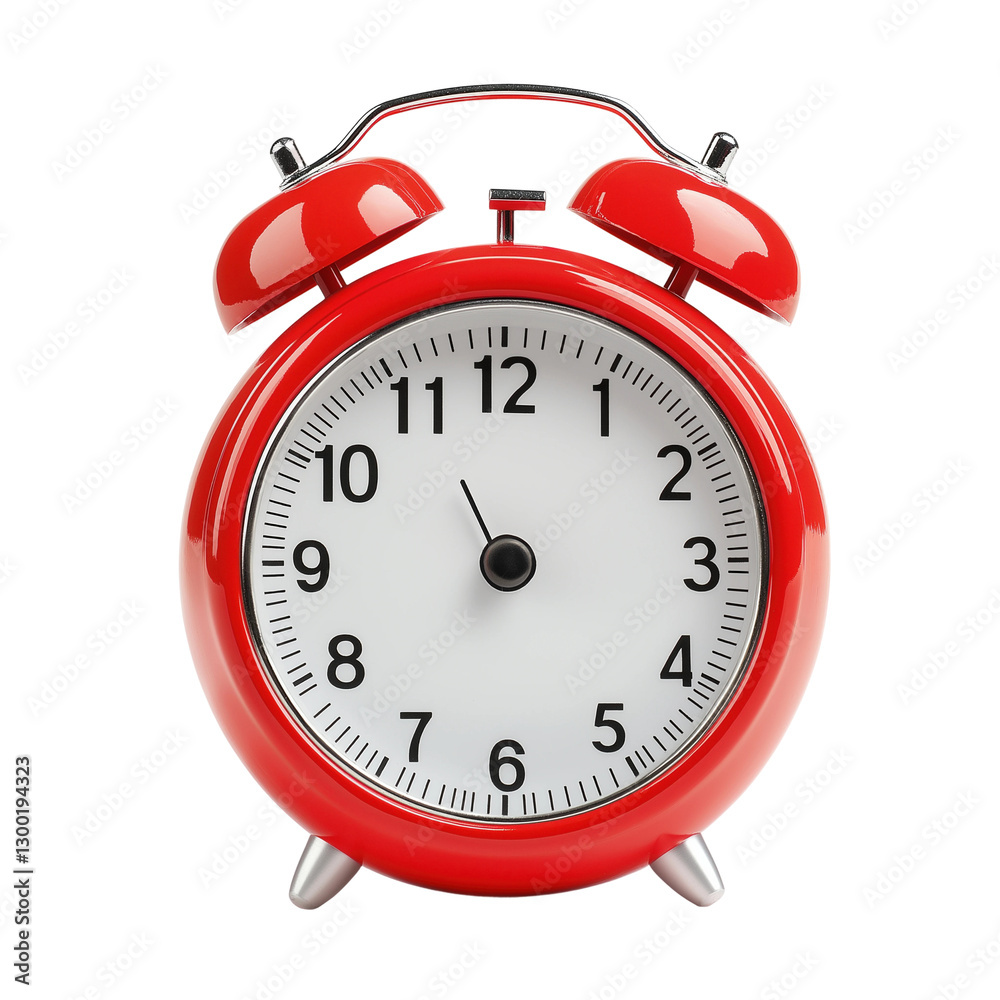 Red alarm clock on white background Red alarm clock on white background
