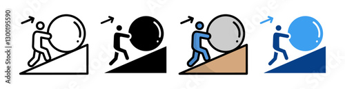 Effort Icon Set Multiple Style Collection