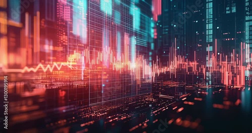 Wallpaper Mural Dynamic Visualization of Financial Data Trends Torontodigital.ca