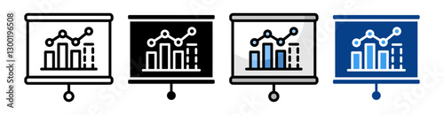 Forecasting Icon Set Multiple Style Collection