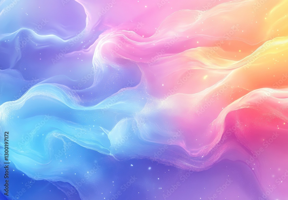 Fototapeta premium Dreamy abstract background with soft swirling waves in pastel colors creating a tranquil and ethereal atmosphere for artistic designs and projects