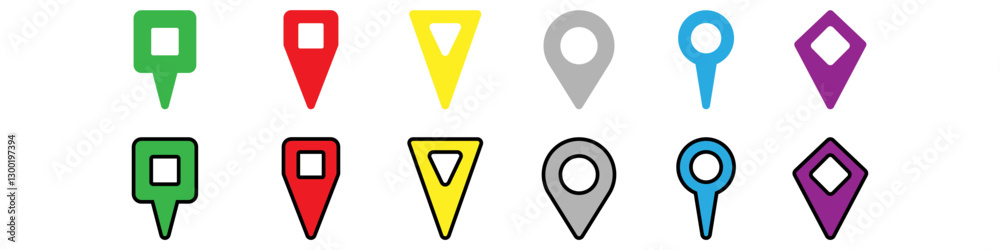 Location vector icon set. Pin icon. Map pin illustration sign collection. point symbol. Position log Location vector icon set. Pin icon. Map pin illustration sign collection. point symbol. Position log