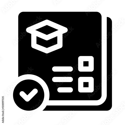 Checklist with Study Plan glyph icon