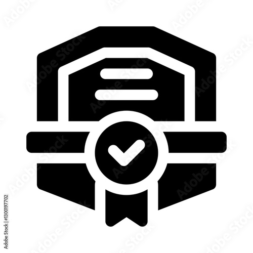 Tutoring Certificate or Achievement Badge glyph icon