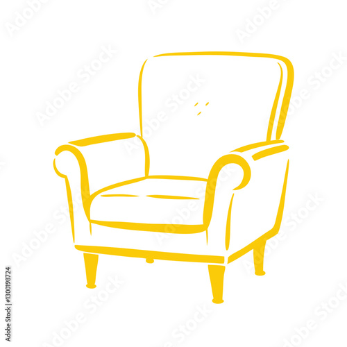 Yellow vintage armchair illustration